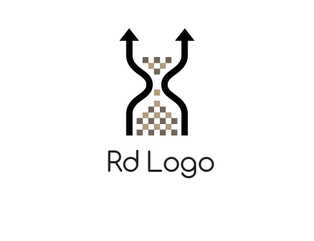 arrows and sand timer logo