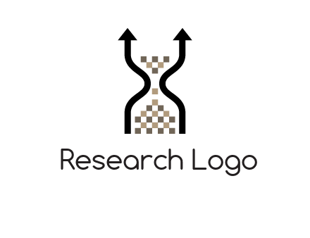 arrows and sand timer logo