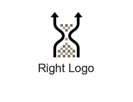 arrows and sand timer logo