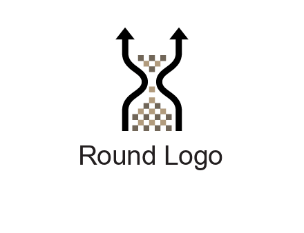 arrows and sand timer logo