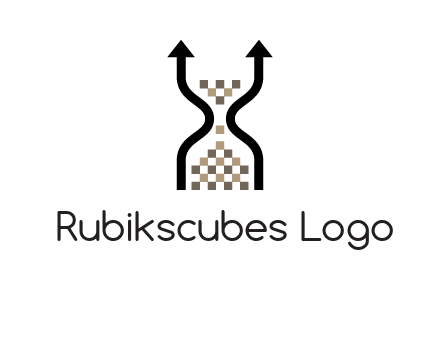 arrows and sand timer logo