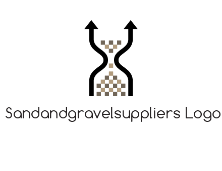 arrows and sand timer logo