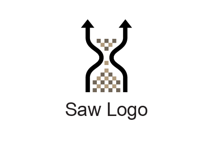 arrows and sand timer logo