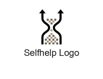 arrows and sand timer logo