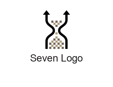 arrows and sand timer logo