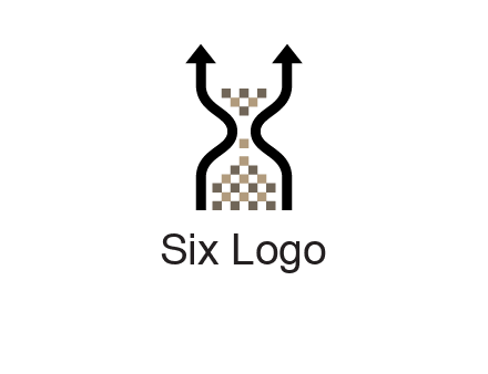 arrows and sand timer logo