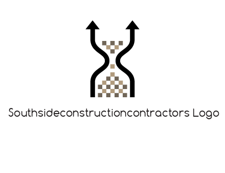arrows and sand timer logo