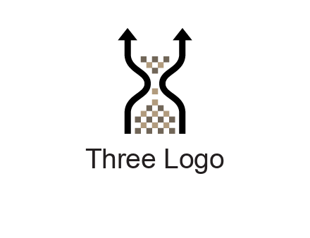 arrows and sand timer logo