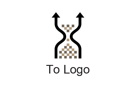 arrows and sand timer logo
