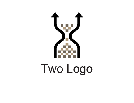 arrows and sand timer logo