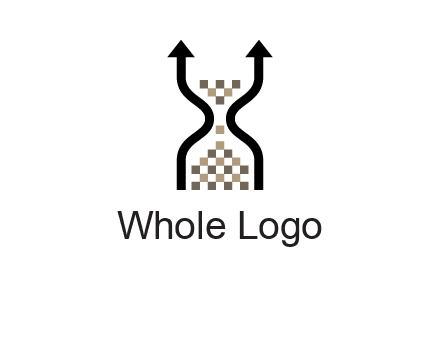 arrows and sand timer logo