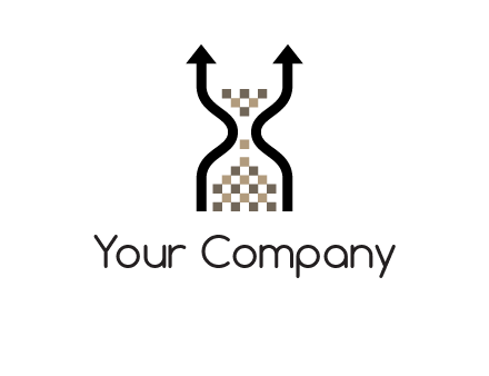 arrows and sand timer logo