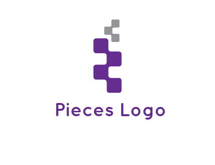 pixel in letter R shape logo