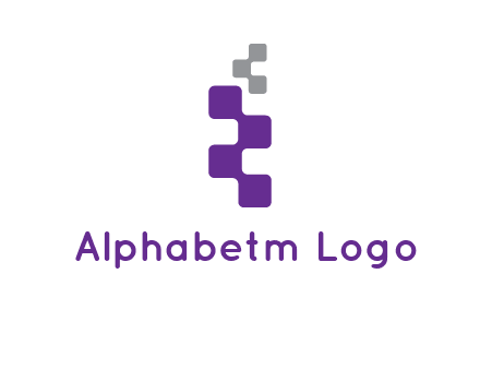 pixel in letter R shape logo