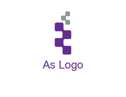 pixel in letter R shape logo