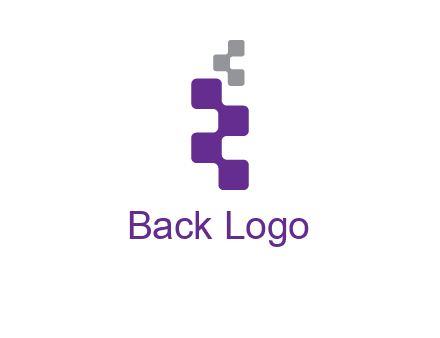 pixel in letter R shape logo