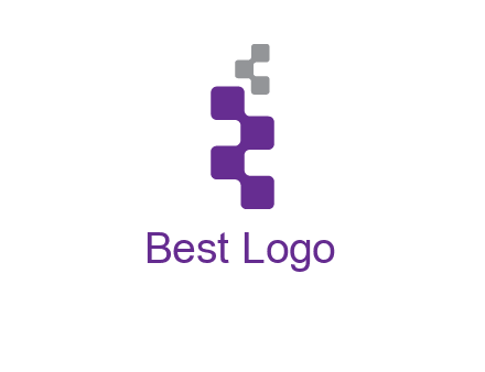 pixel in letter R shape logo