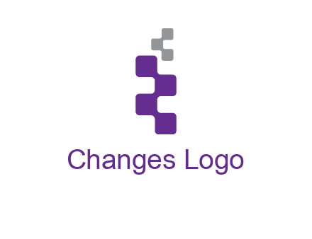 pixel in letter R shape logo