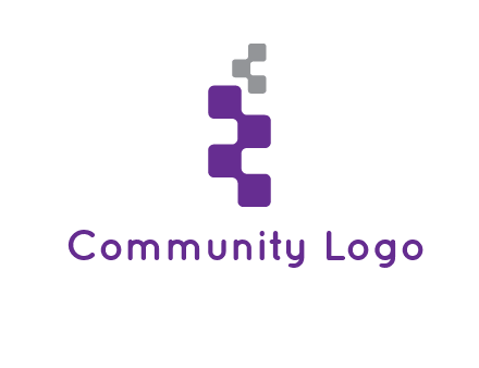 pixel in letter R shape logo