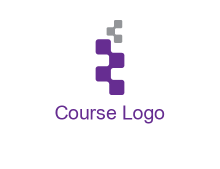 pixel in letter R shape logo