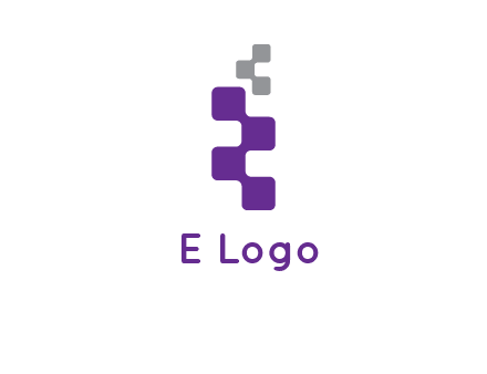 pixel in letter R shape logo