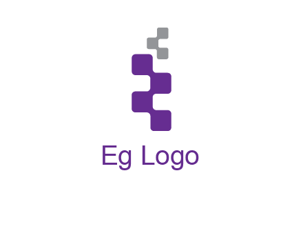pixel in letter R shape logo