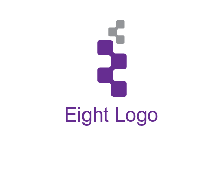 pixel in letter R shape logo