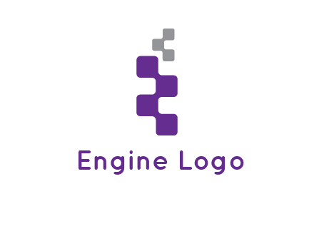 pixel in letter R shape logo