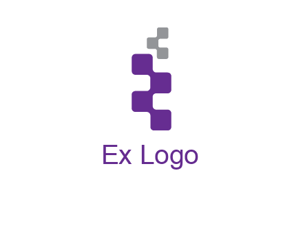 pixel in letter R shape logo