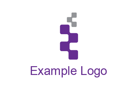 pixel in letter R shape logo