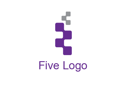 pixel in letter R shape logo