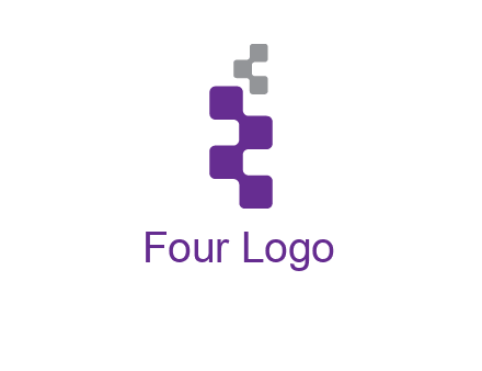 pixel in letter R shape logo