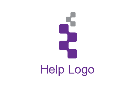 pixel in letter R shape logo