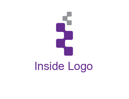 pixel in letter R shape logo