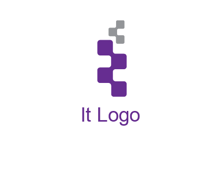 pixel in letter R shape logo