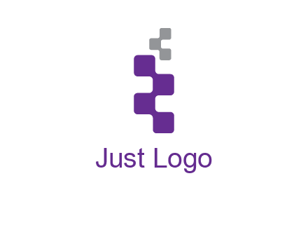 pixel in letter R shape logo