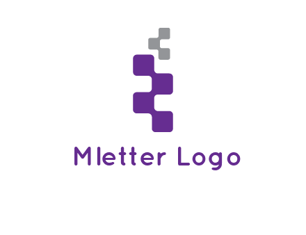 pixel in letter R shape logo