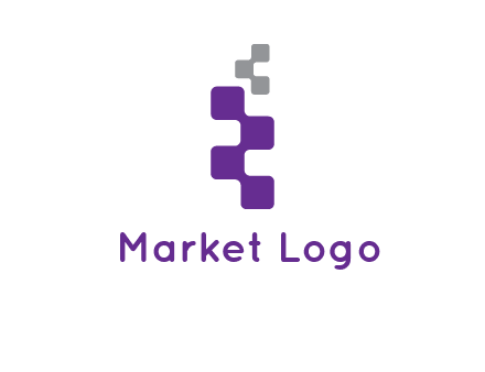 pixel in letter R shape logo