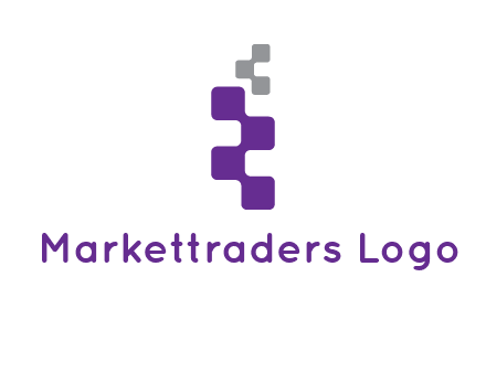 pixel in letter R shape logo