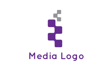pixel in letter R shape logo