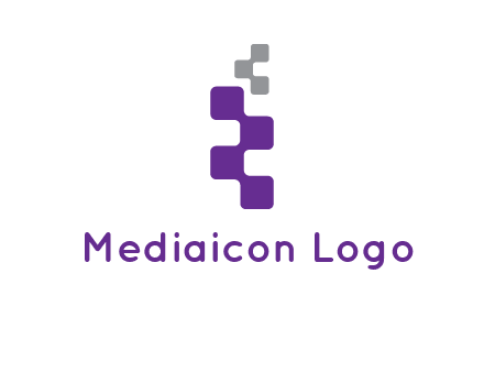 pixel in letter R shape logo