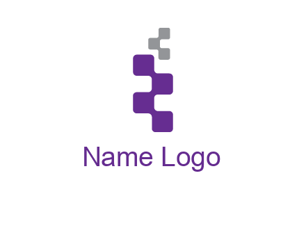 pixel in letter R shape logo