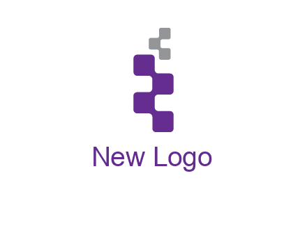 pixel in letter R shape logo