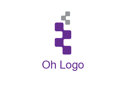 pixel in letter R shape logo