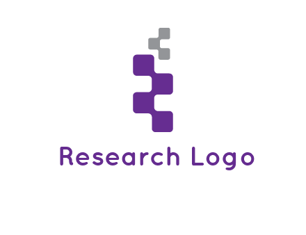 pixel in letter R shape logo
