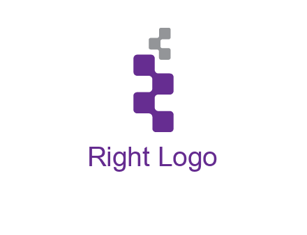 pixel in letter R shape logo