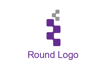 pixel in letter R shape logo
