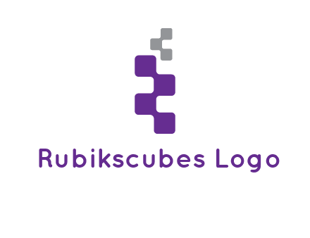 pixel in letter R shape logo