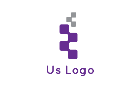 pixel in letter R shape logo