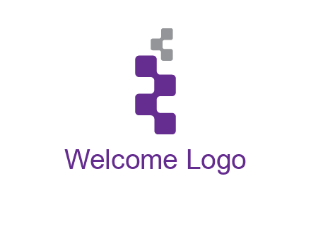 pixel in letter R shape logo